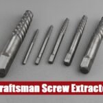 Professional craftsman screw extractor set case lying on a rough cement floor for heavy duty repairs.