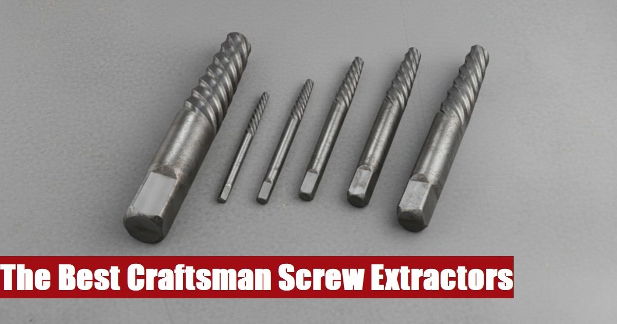 Professional craftsman screw extractor set case lying on a rough cement floor for heavy duty repairs.