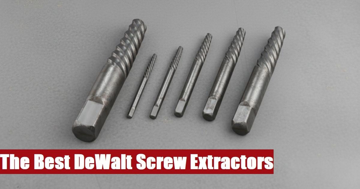 A professional dewalt screw extractor set case lying flat on a rough concrete floor surface for use.