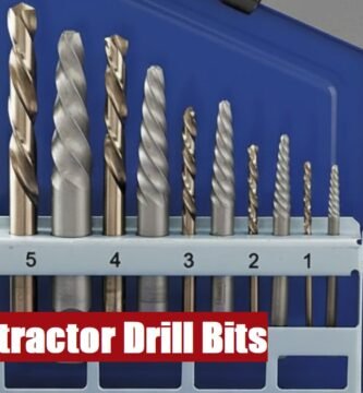 A professional extractor drill bit set case resting on a grey concrete surface for mechanical repairs.