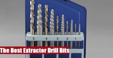 A professional extractor drill bit set case resting on a grey concrete surface for mechanical repairs.