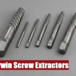 A heavy-duty irwin screw extractor toolbox lying on a concrete floor for efficient fastener removal jobs.