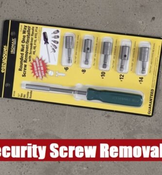 A robust security screw removal tool kit case resting on concrete, ready for safe extraction tasks.