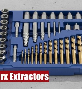 A complete heavy-duty torx extractor set box placed on a concrete surface ready for mechanical repairs.